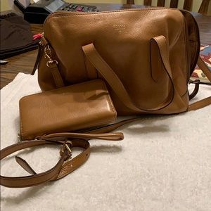 Vintage Fossil purse w/wristlet